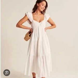 Abercrombie flowy white dress